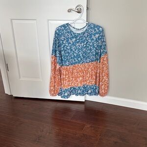 Floral Patchwork Long Sleeve Top